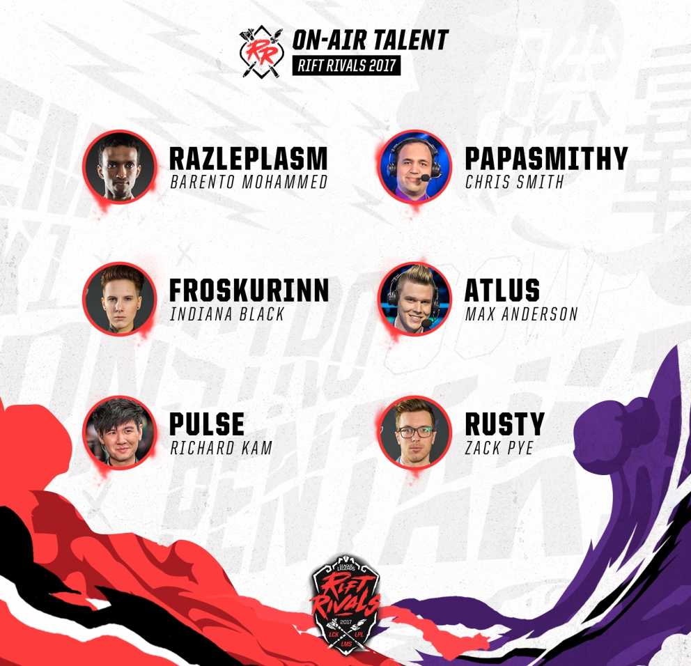 Casters de LCK vs. LPL vs. LMS Rift Rivals