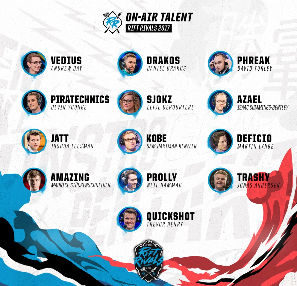 Casters NA vs EU del Rift Rivals