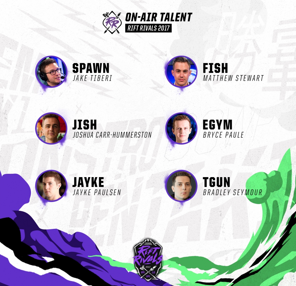 Casters de GPL vs. LJL vs. OPL Rift Rivals